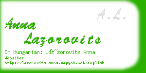 anna lazorovits business card